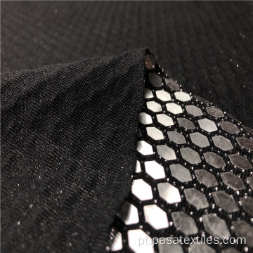 Hot Selling Personalizar lantejoulas de malha sólida malha coreana lurex preto prata com tecido de lantejoulas